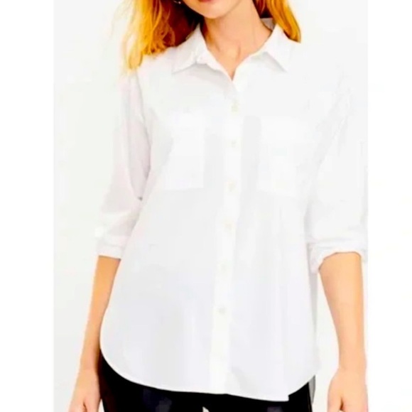 LOFT Tops - Loft Classic White Women's Button-Up Shirt